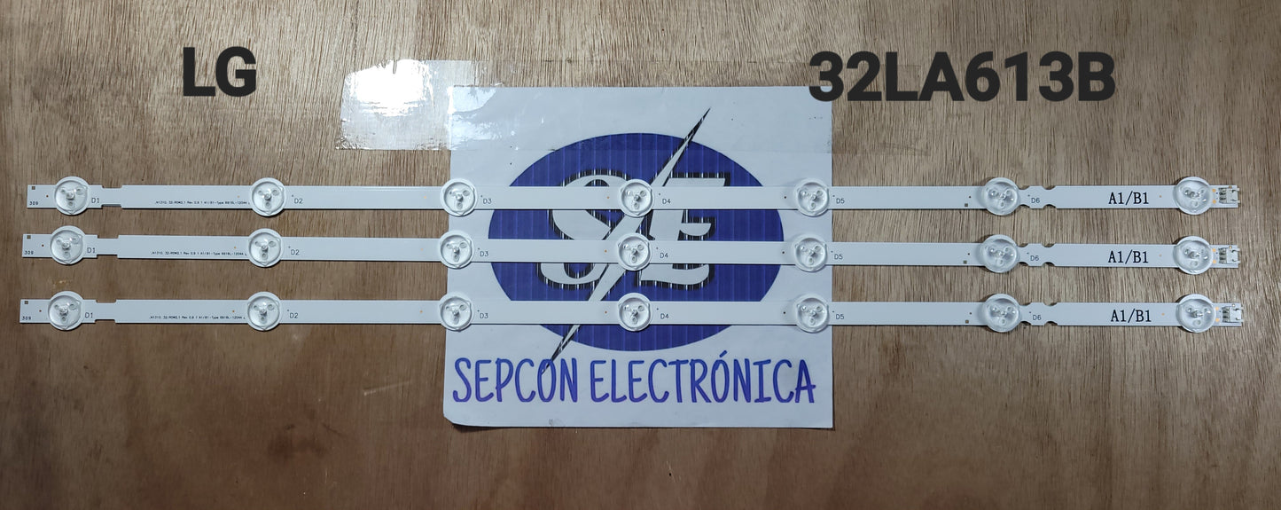 Tira LED para televisión LG 32" 32LA613B 3X7