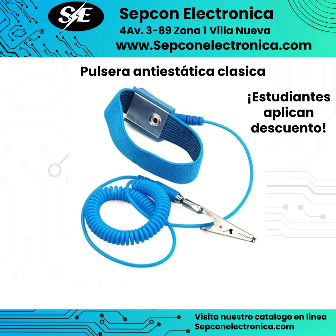 Pulsera antiestática para electrónica y mantenimiento de computadoras