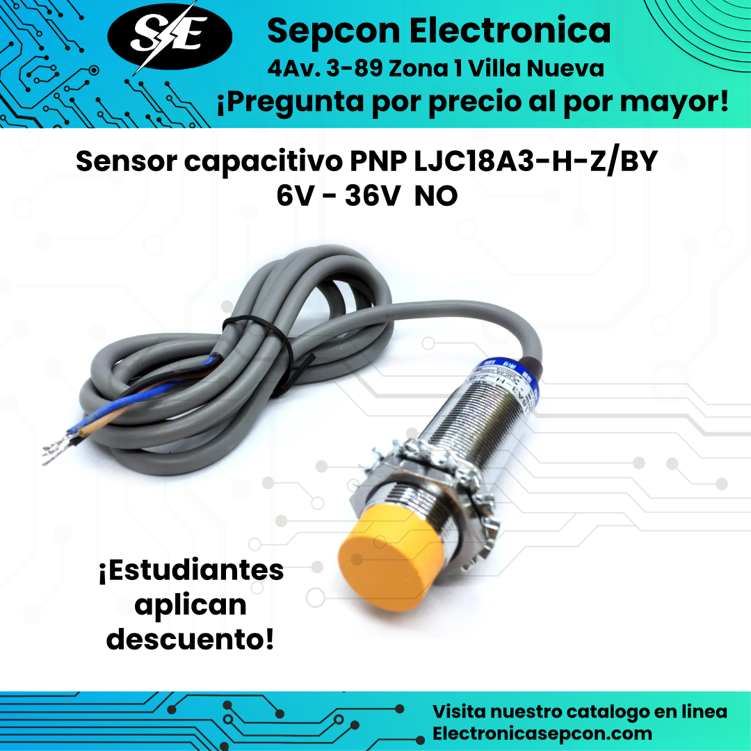 Sensor de Proximidad Capacitivo LJC18A3-H-Z/BY PNP NO 6–36V también  LJC18A3-B-Z/BY