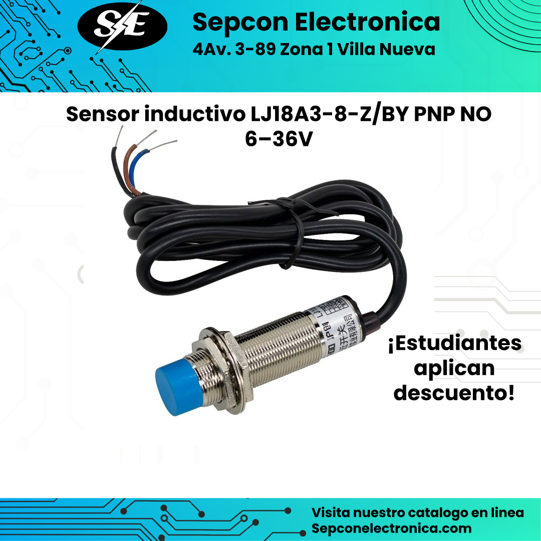 Sensor de Proximidad Inductivo LJ18A3-8-Z/BY PNP NO 6–36V