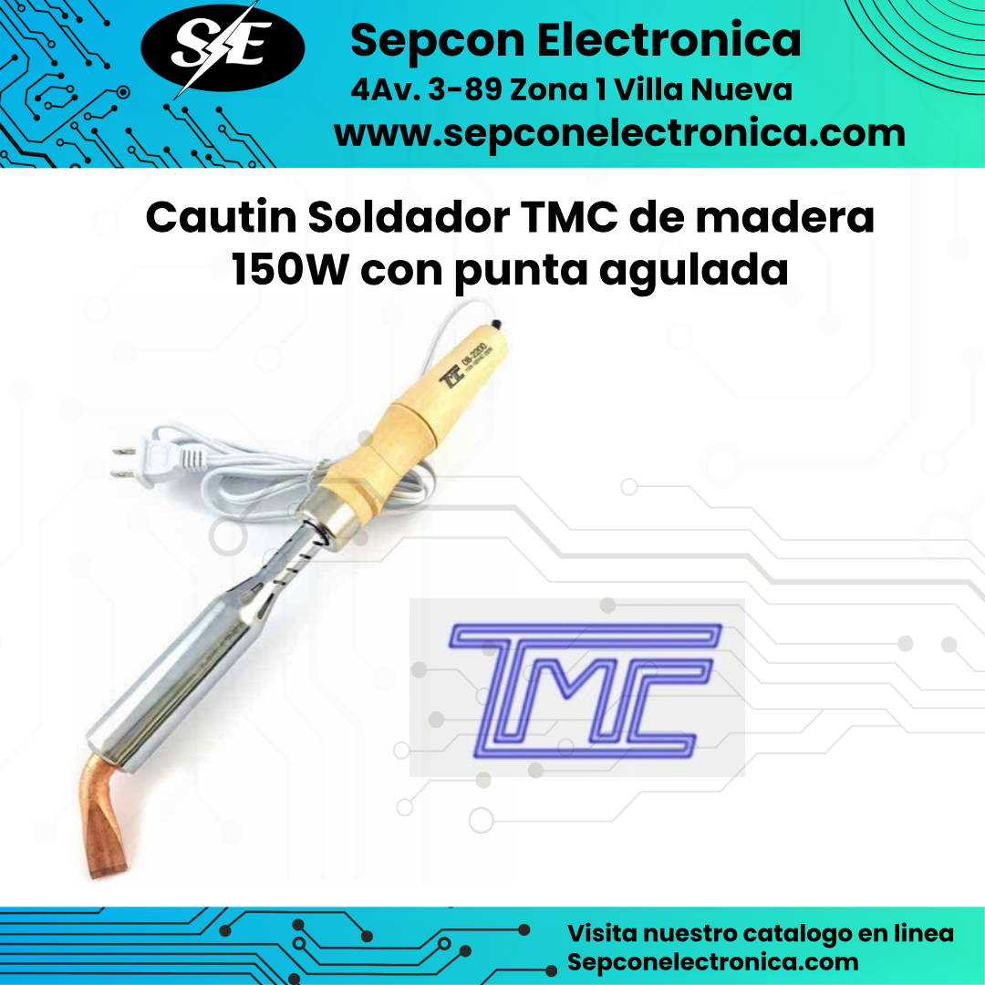 Cuatín soldador TMC 150w Madera industrial con punta angular