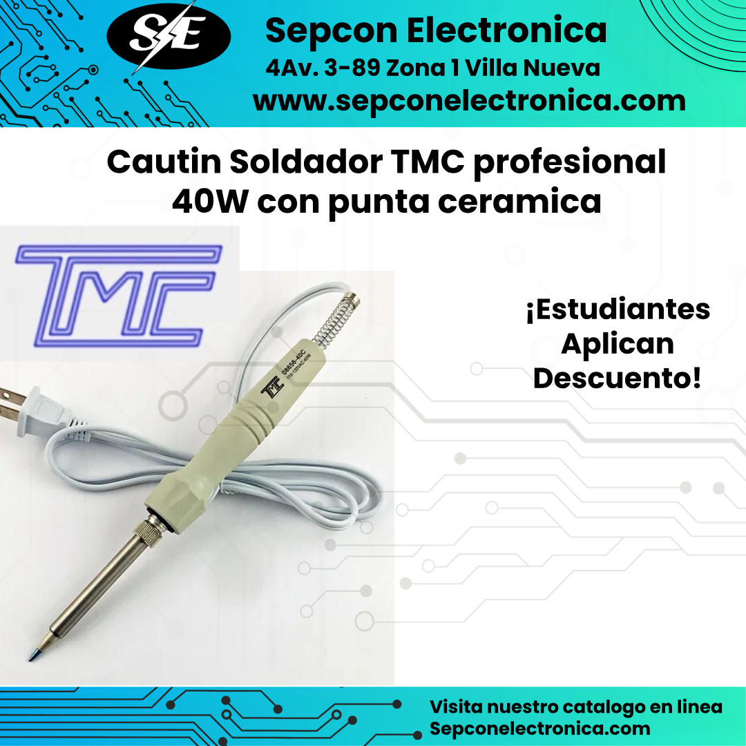 Cuatín soldador TMC Profesional 40W con punta cerámica