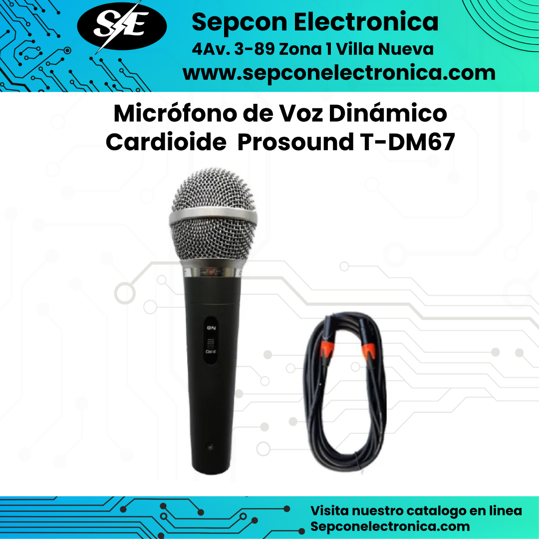 Micrófono de Voz Dinámico Cardioide Prosound T-DM67