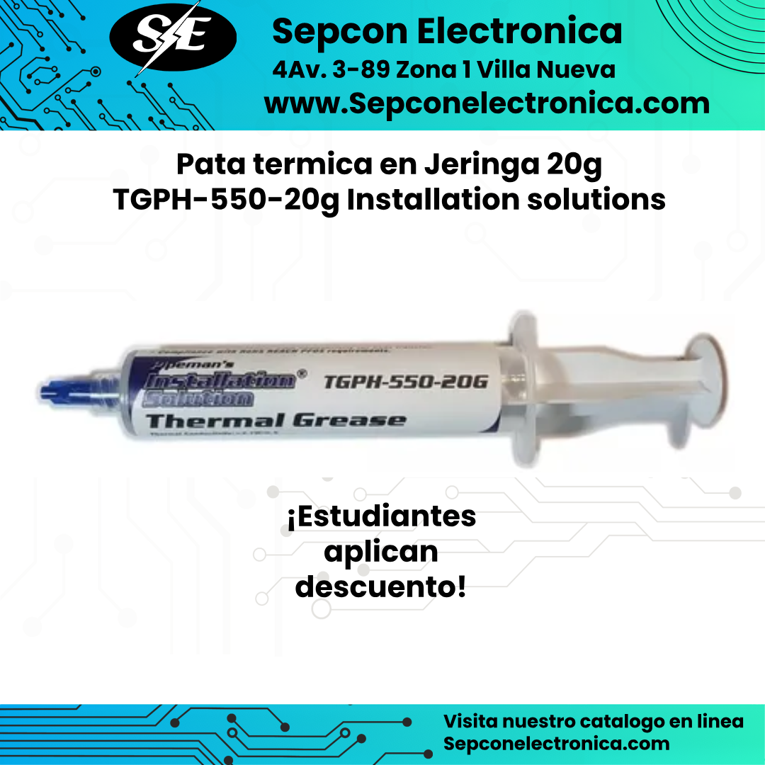 Pata termica en Jeringa 20g TGPH-550-20g Installation solution