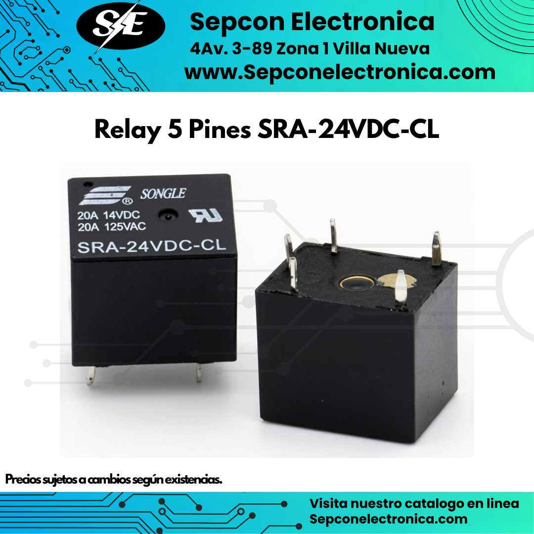 Relay Songle 24VDC 20A SPDT SRA-24VDC-CL