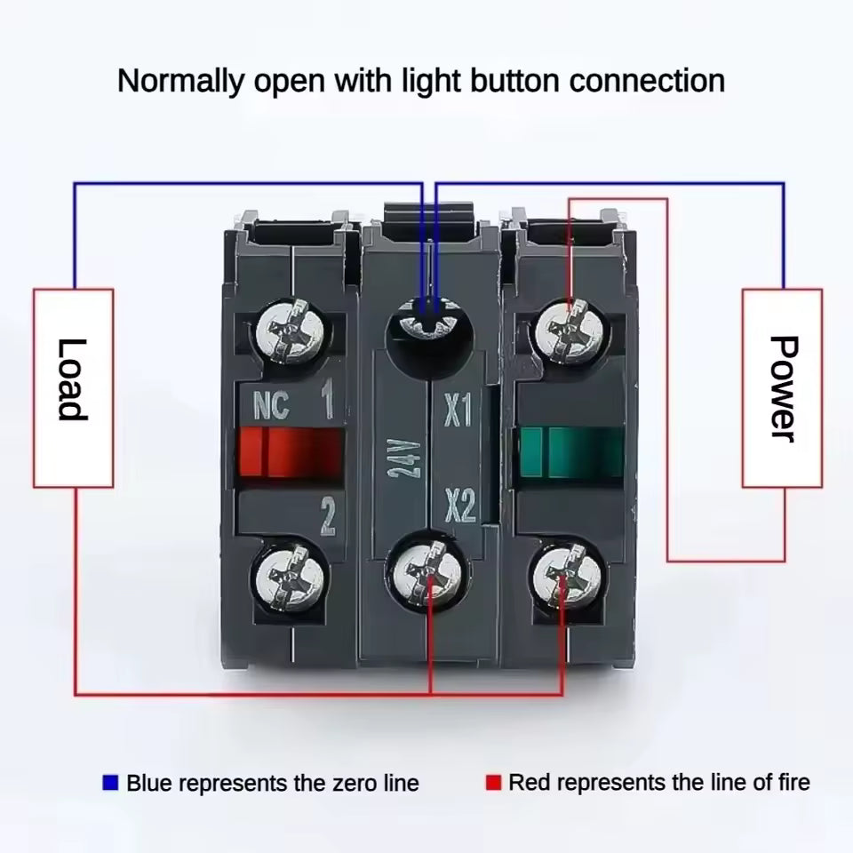 Pulsador industrial de doble polo con luz ZBE-101