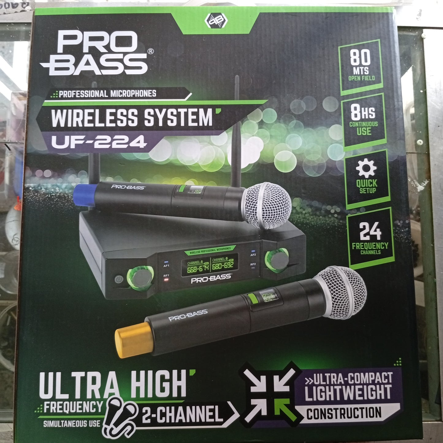 Par Micrófonos Inalámbricos UHF Pro Bass UF-224