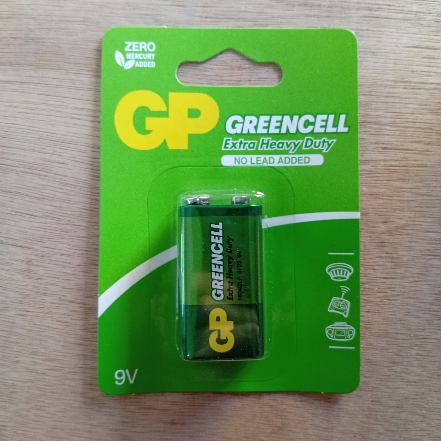 Batería de 9V GP Greencell Carbon Zinc