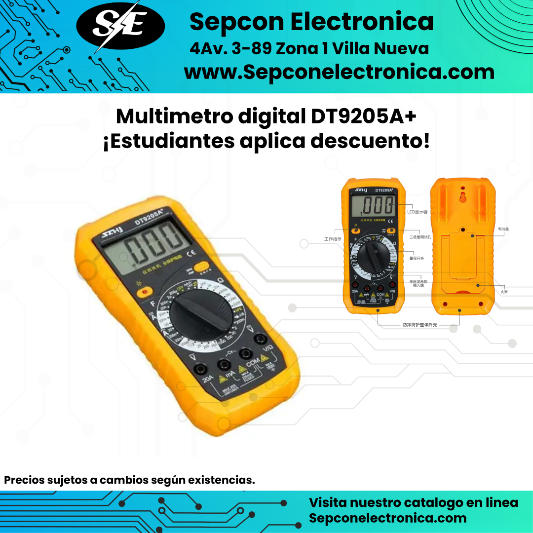Multímetro digital DT9205A+