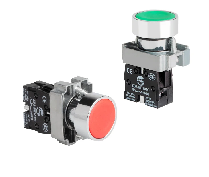 Pulsador industrial de un polo sin luz ZB2-BE102