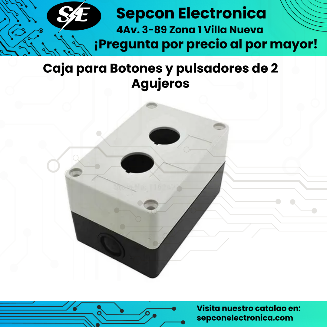 Caja de Control Plástica para 2 Botones de Ø22 mm