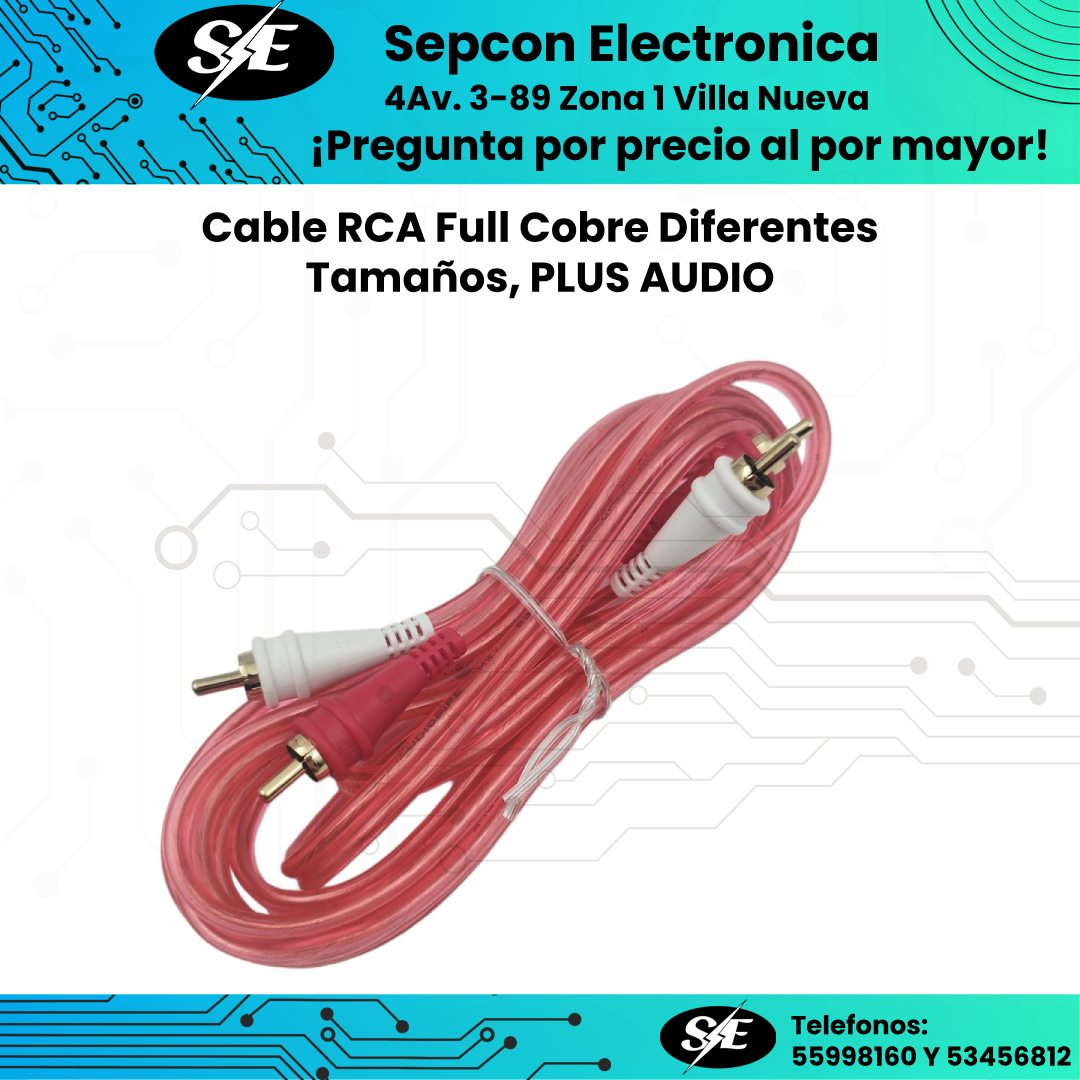 Cable RCA Plus Audio de Puro cobre diferentes tamaños