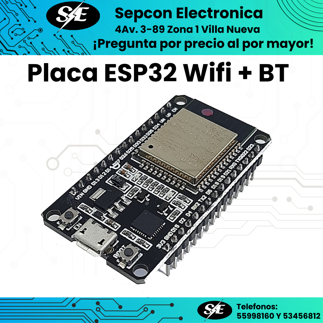 Placa de desarrollo ESP32 WiFi + Bluetooth para IoT y automatización
