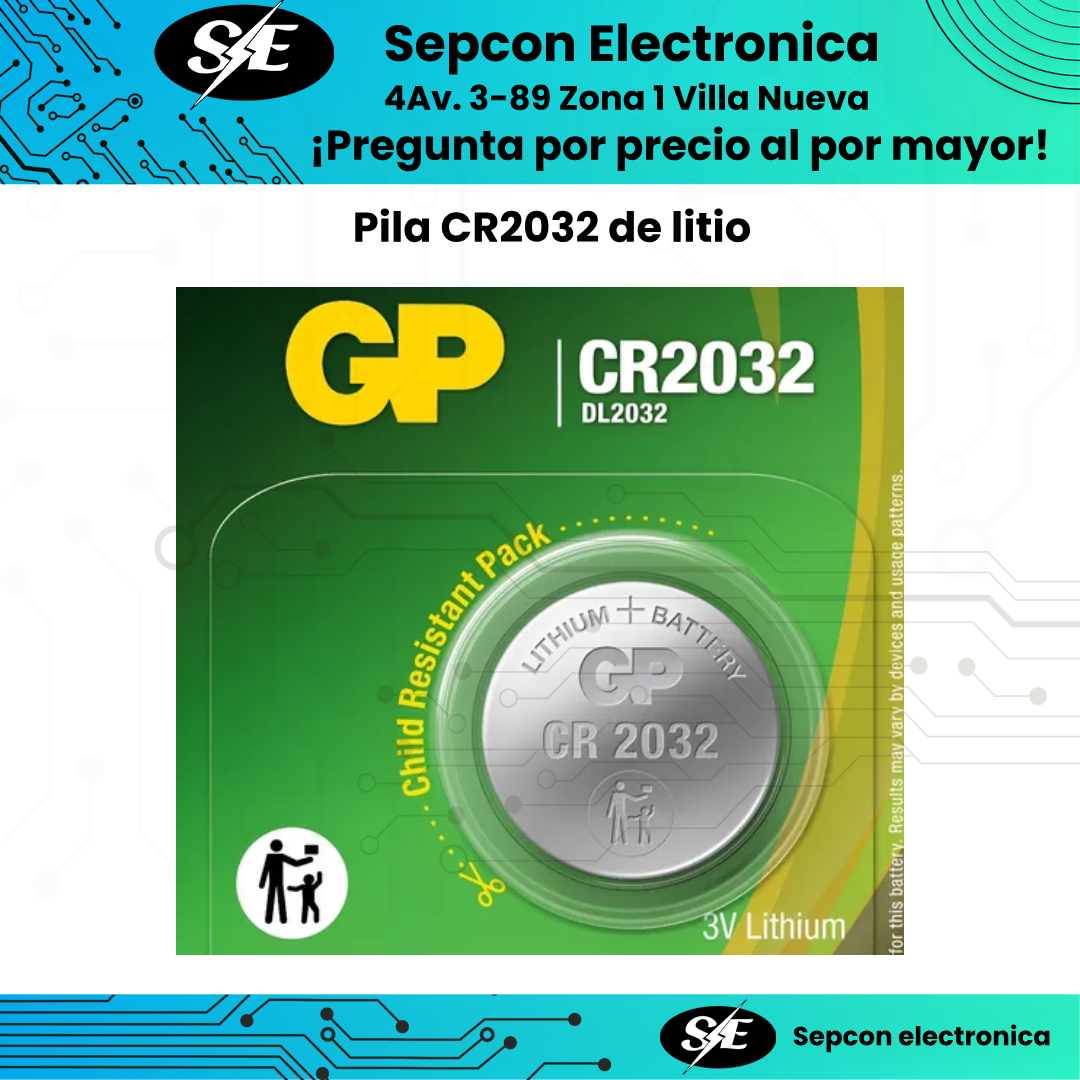 Pila de Litio CR2032 GP Super – 3V