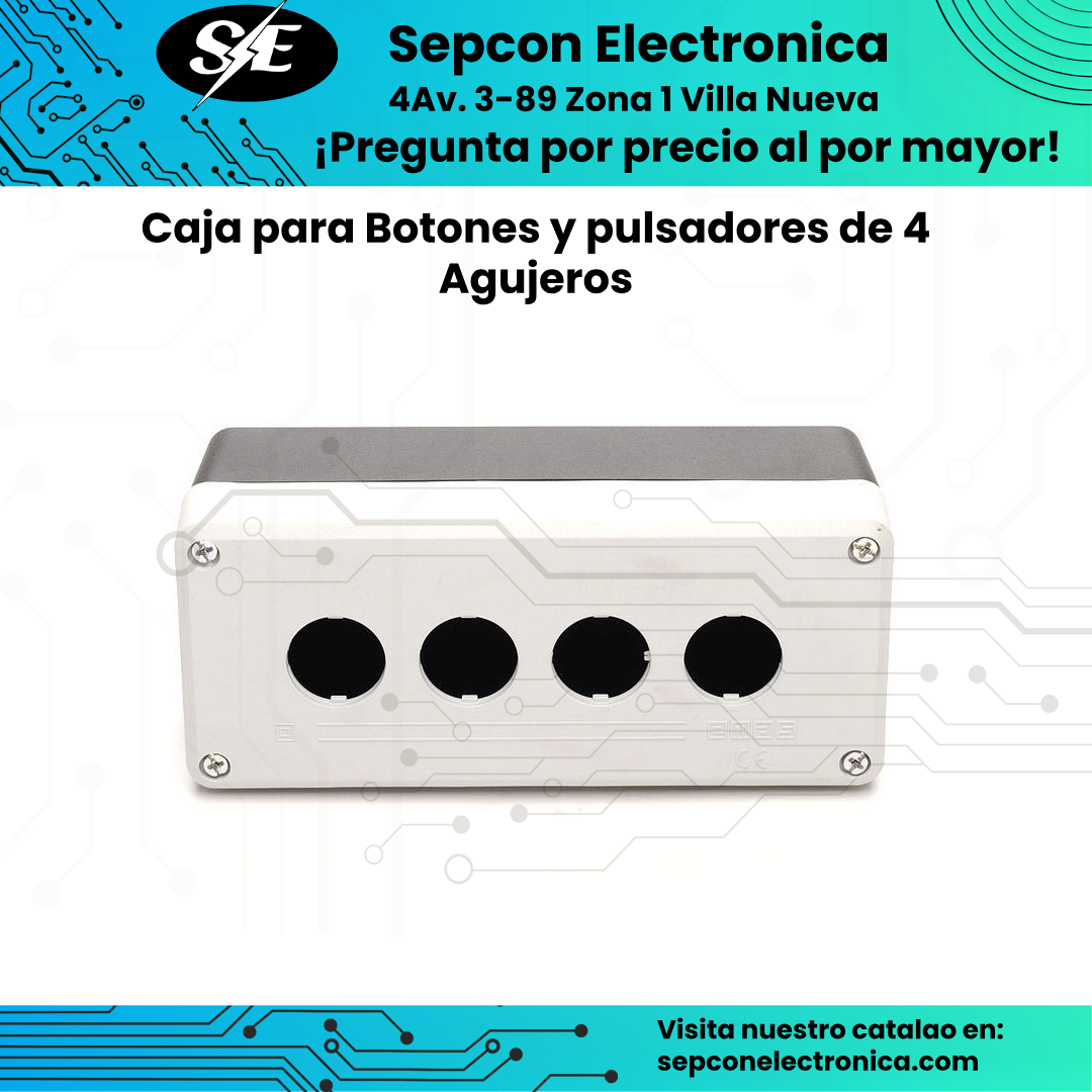 Caja de Control Plástica para 4 Botones de Ø22 mm