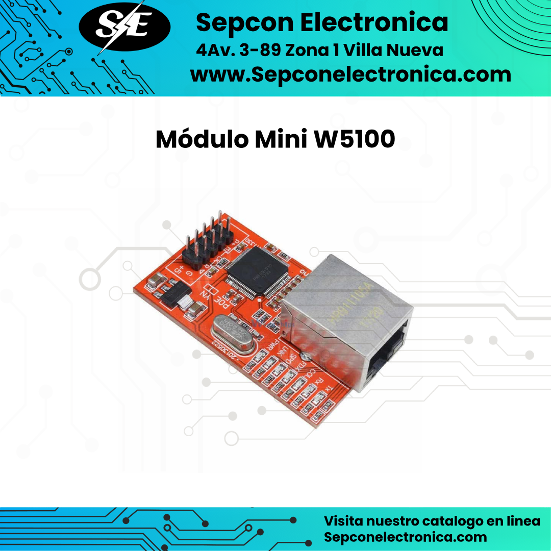 Modulo ethernet para Arduino mini w5100