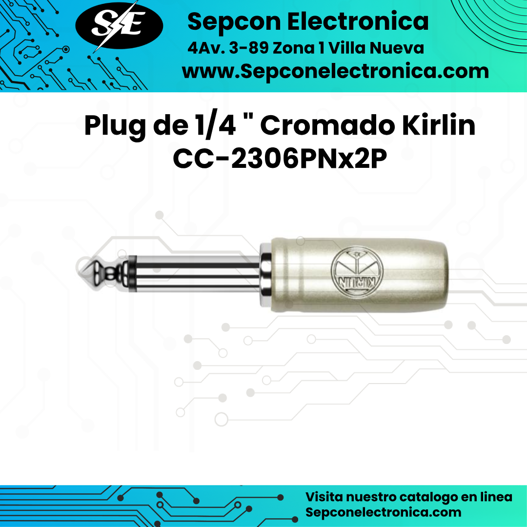 Plug de 1/4 " Cromado Kirlin CC-2306PNx2P