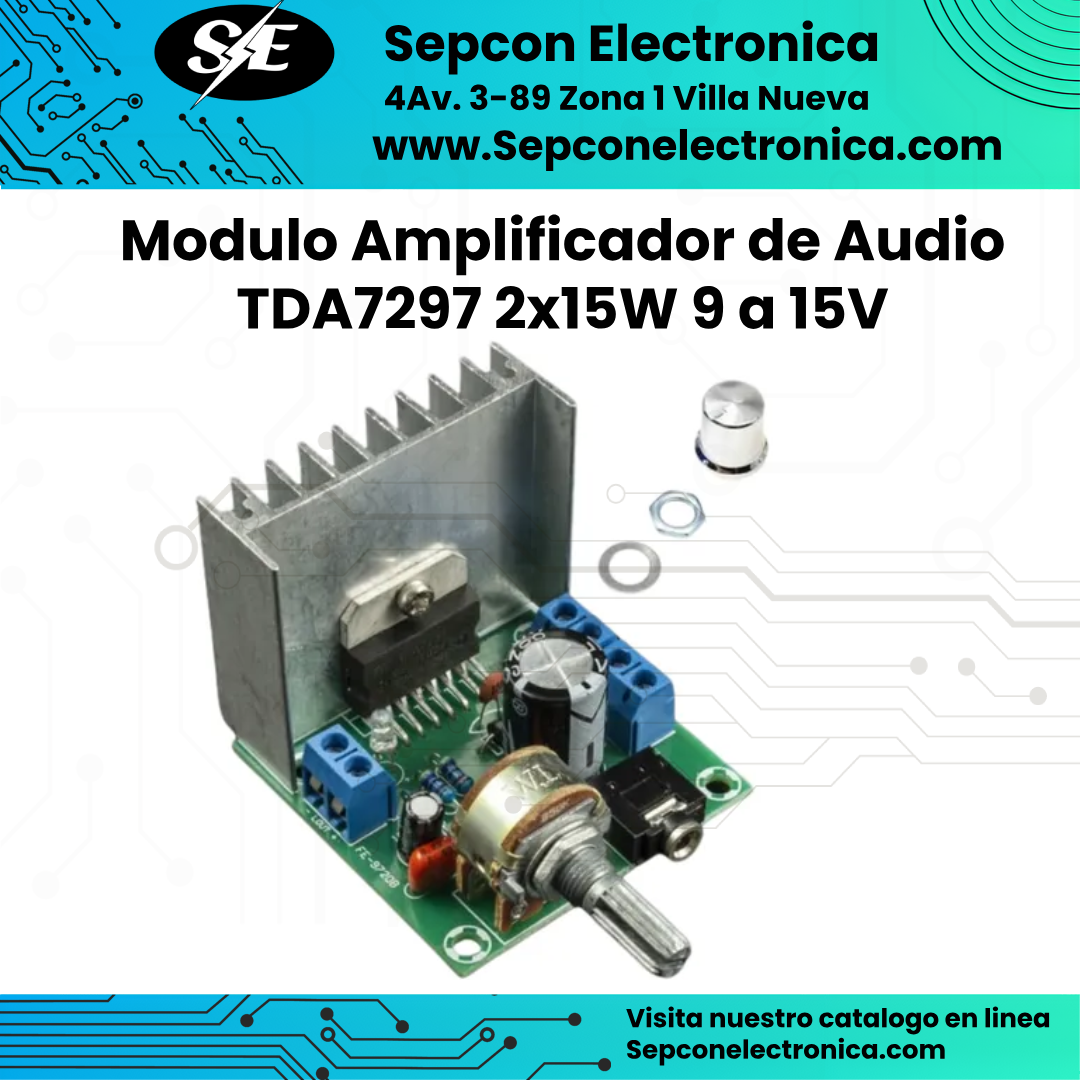 Módulo Amplificador de Audio TDA7297 2x15W 9V a 15V