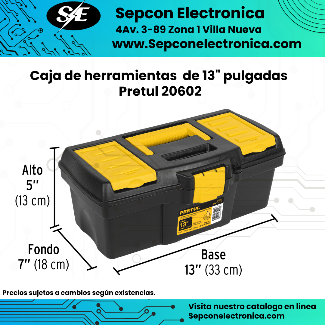Caja de herramientas de 13" pulgadas Pretul 20602