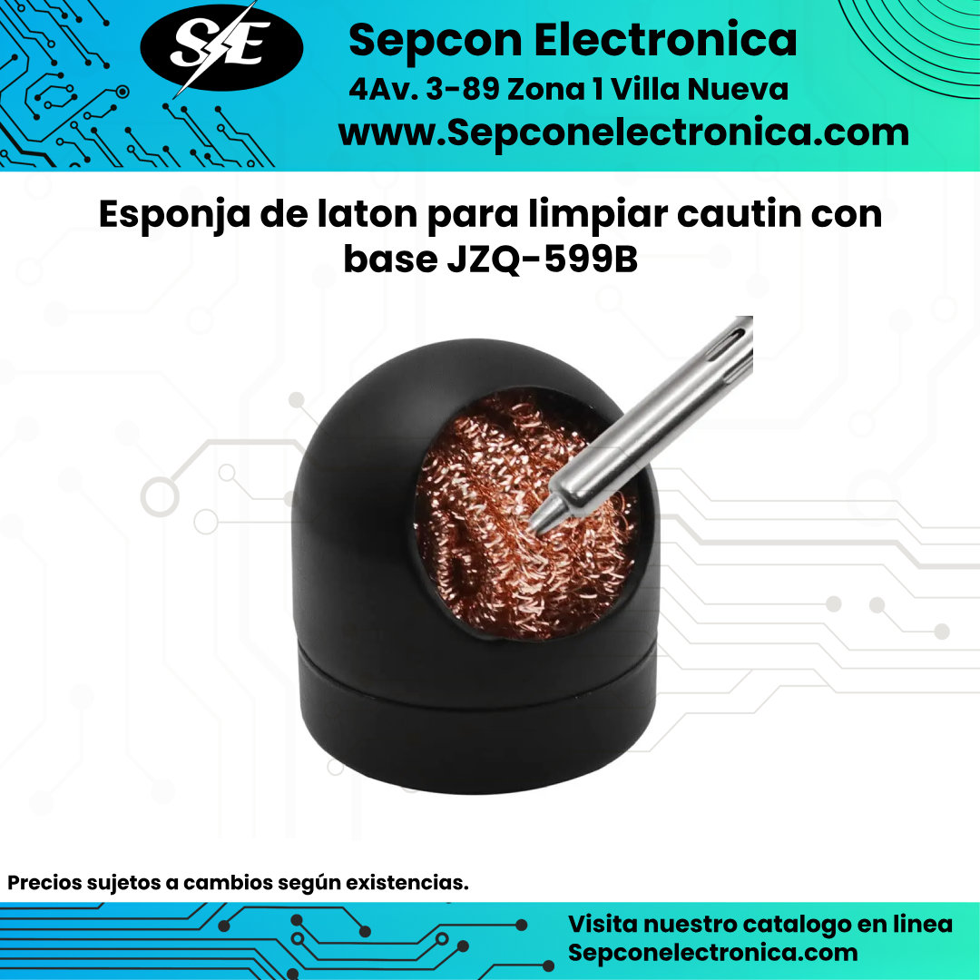 Esponja de laton para limpiar cautin con base JZQ-599B