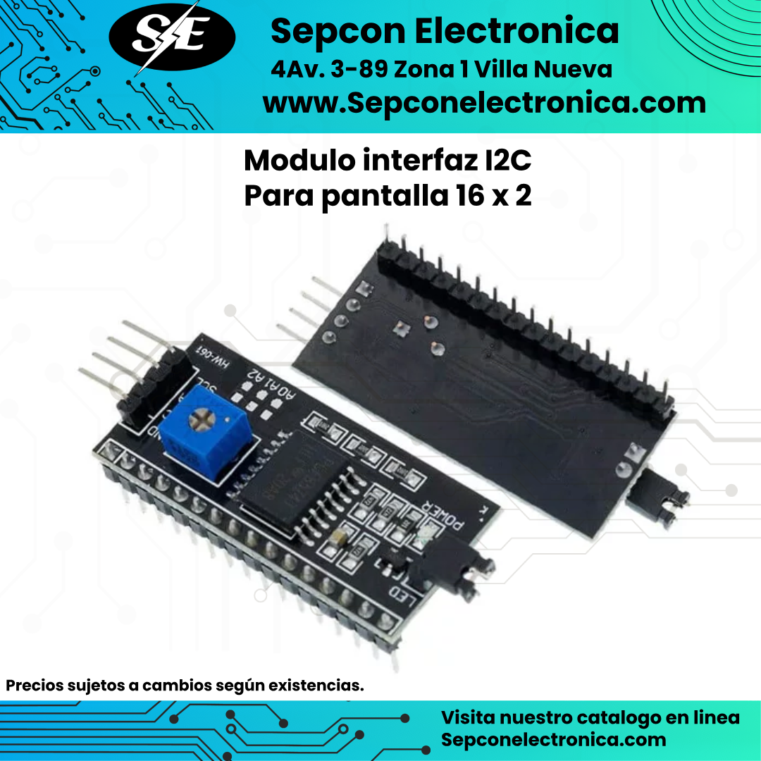 Modulo interfaz I2C Para pantallas LCD