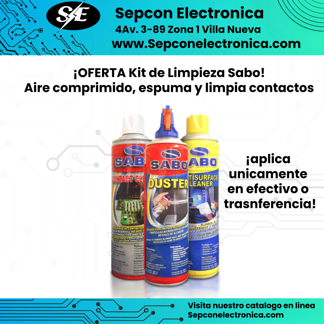 OFERTA Kit de Limpieza Sabo – Aire Comprimido, Espuma y Limpia contactos