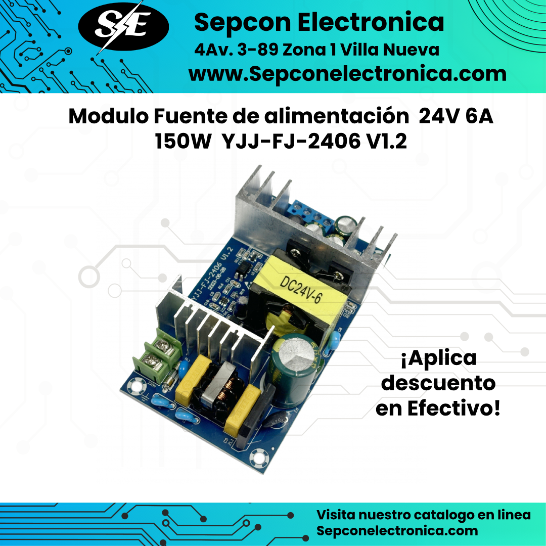 Módulo de fuente de alimentación 24V 6A 150 watts