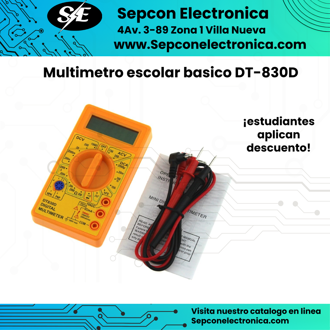 Multímetro escolar básico DT-830