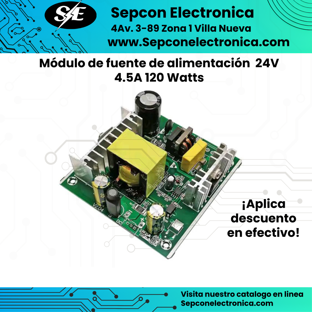 Módulo de fuente de alimentación 24V 4.5A 120 Watts