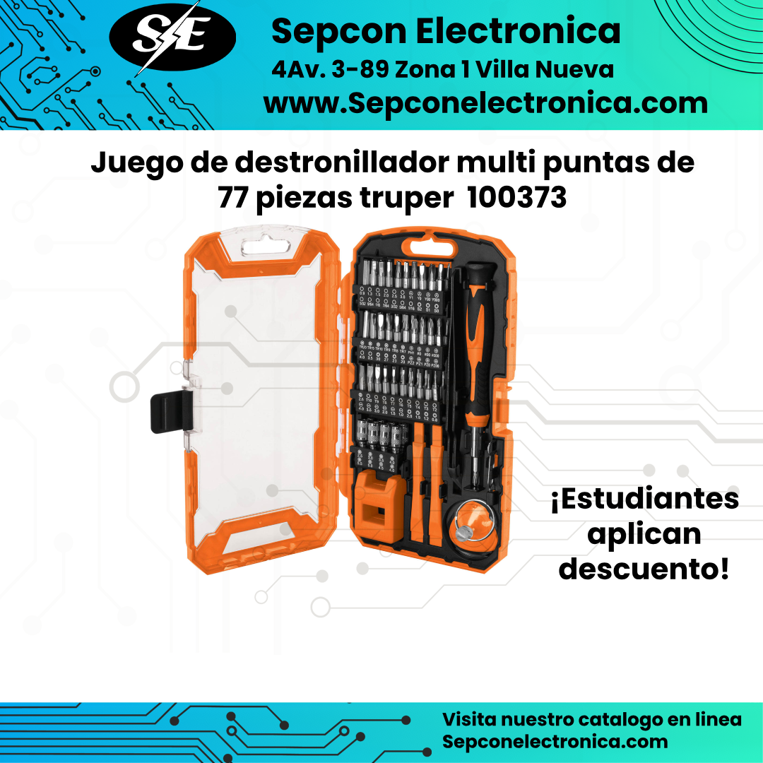 Juego Kit destornilladores con punta intercambiable 77 piezas Truper 100373