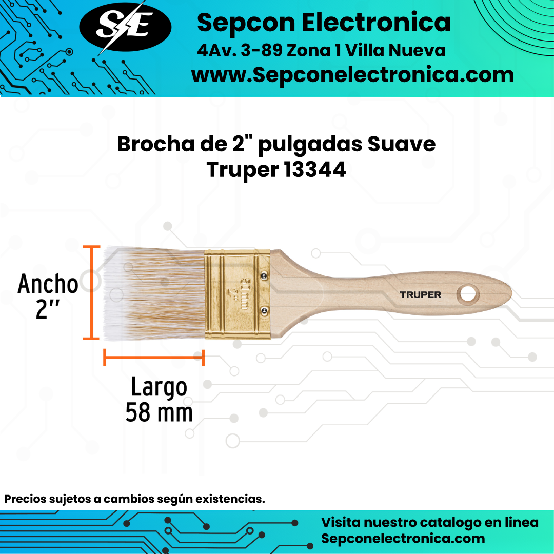 Brocha de 2" pulgadas Suave Truper 13344
