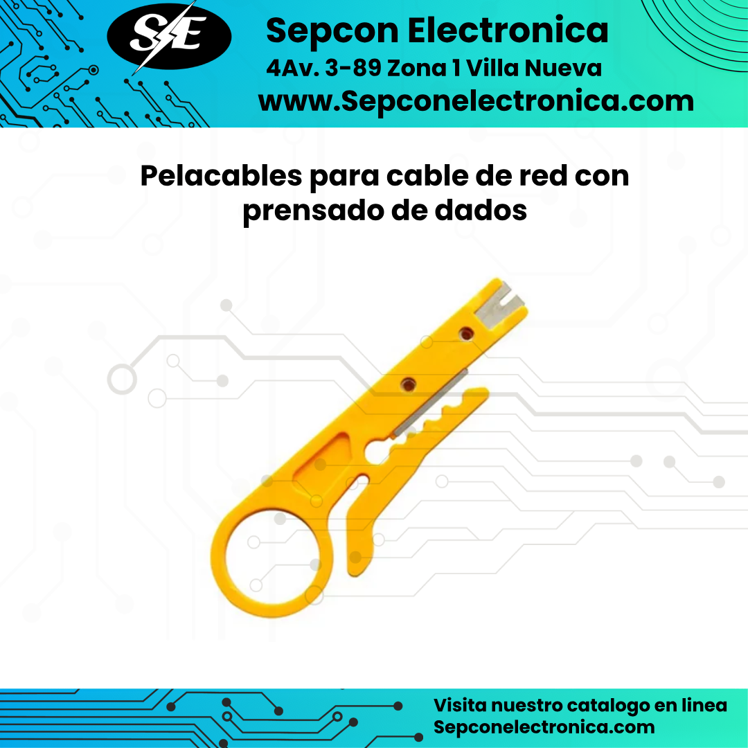 Pelacables para cable de red con prensado de dados