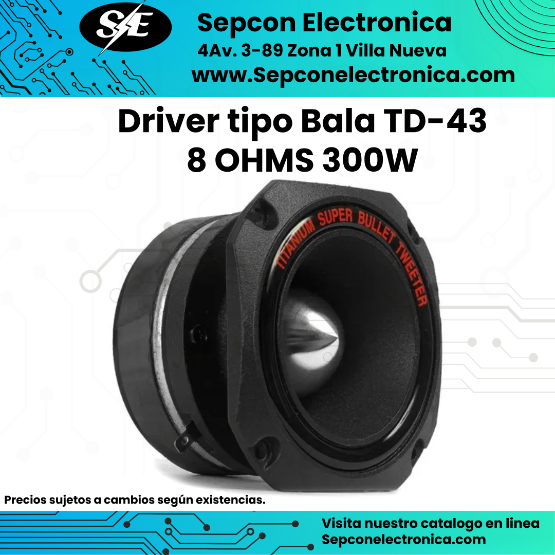 Driver tipo Bala T-DR43 8 OHMS 300W Prosound