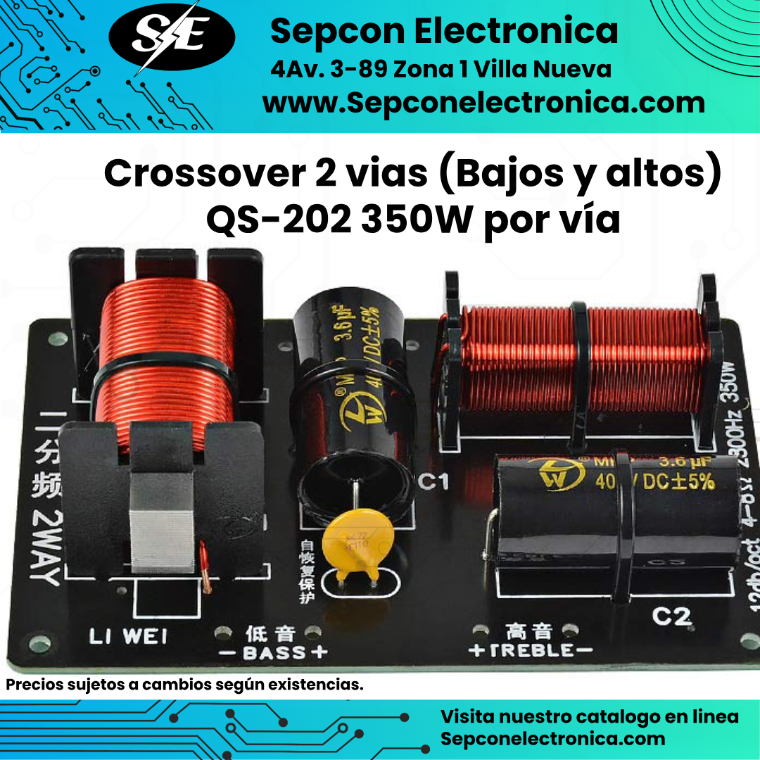 Crossover Pasivo de 2 Vías QS-202 350W por vía