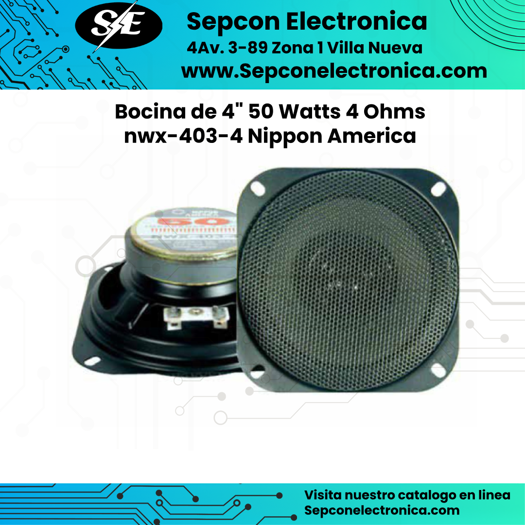 Bocina de 4" 50 Watts 4 Ohms Nippon America nwx-403-4