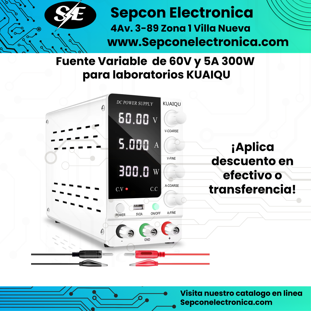 Fuente de Alimentación Variable KUAIQU 60V 5A 300W