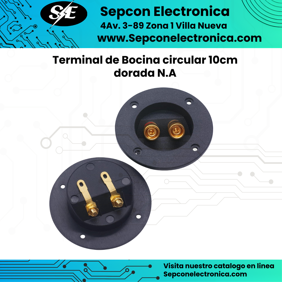 Terminal de bocina redonda circular 10cm dorada N.A TE246