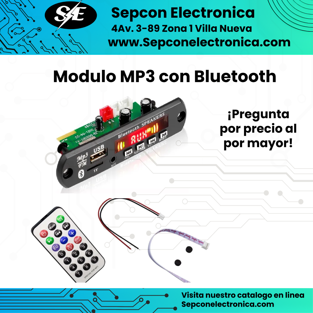 Módulo Panel MP3 con Bluetooth