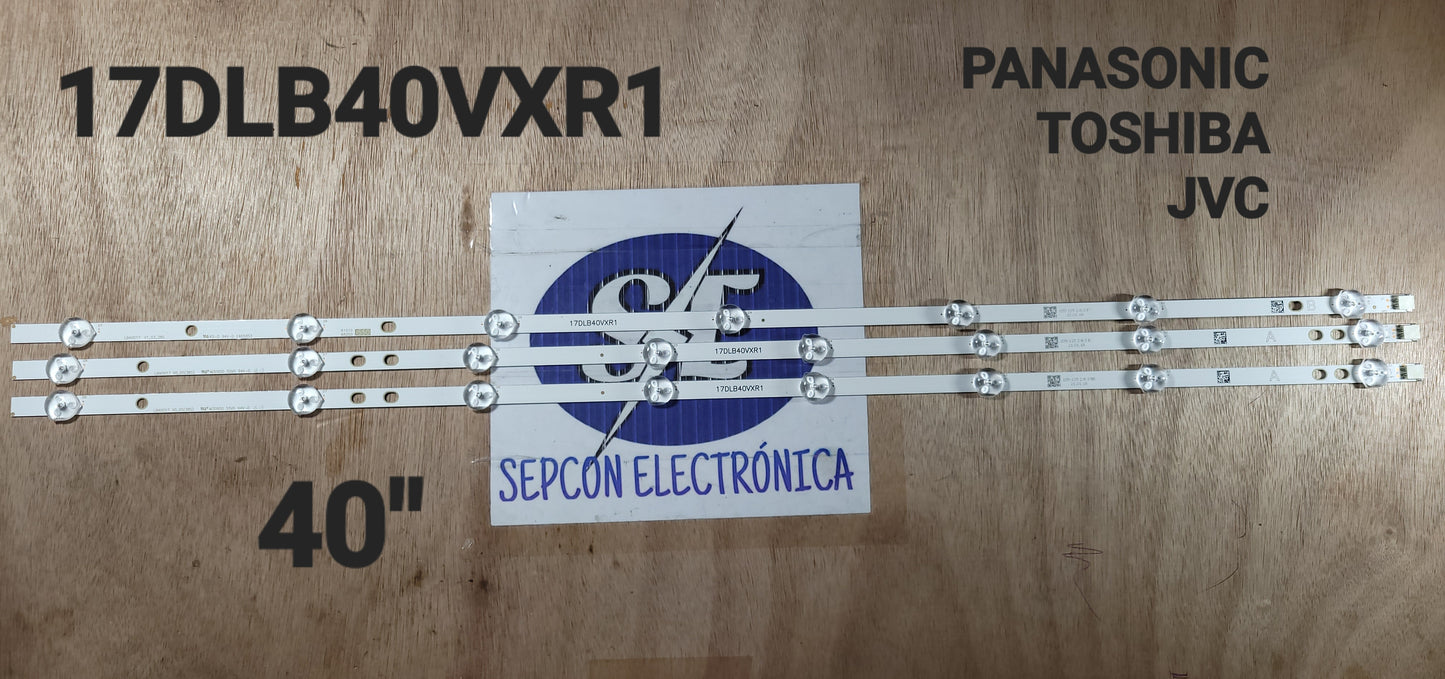 Tira LED para televisión JVC, THOSHIBA, PANASONIC 17" 17DLB40VXR7