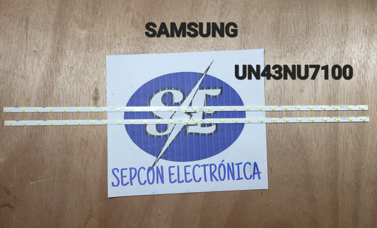 Tira LED para televisión SAMSUNG 43" UN43NU7100, UE43NU7100, UN43RU7100P