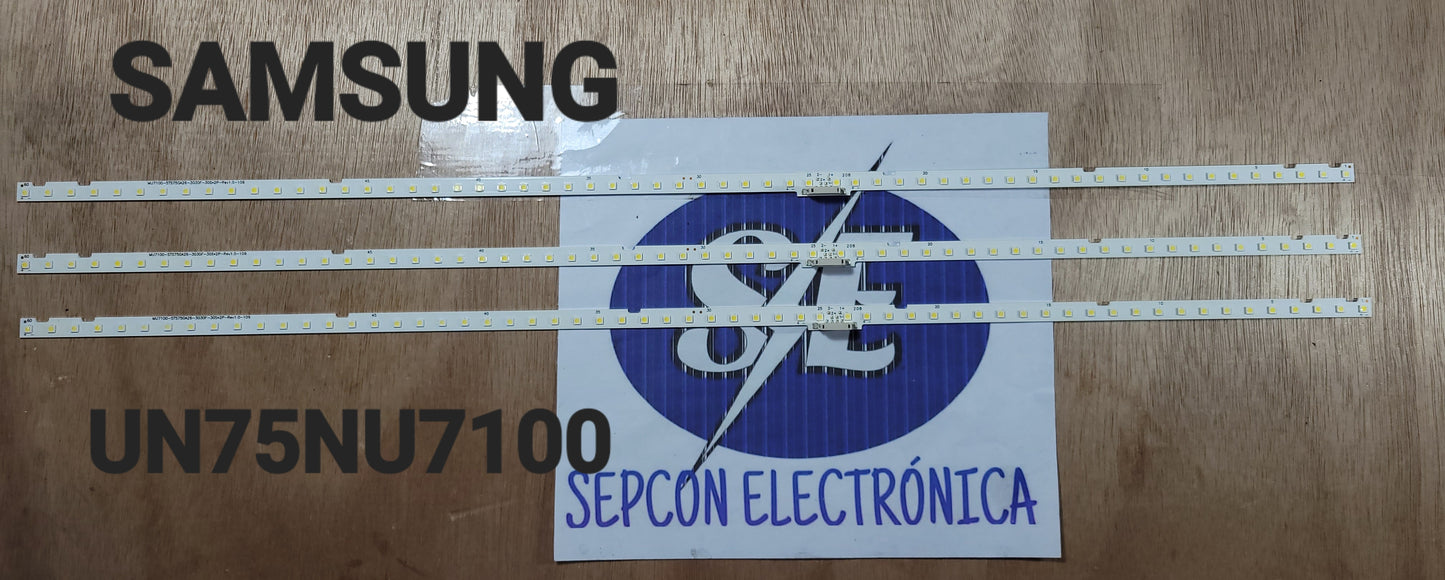 Tira LED para televisión SAMSUNG 75" UN75NU7100,