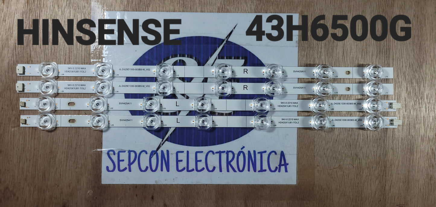 Tira LED para televisión HISENSE 43" 43H6500G