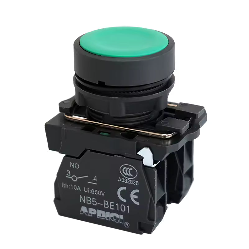 Pulsador industrial doble polo sin luz NB5-BE101V