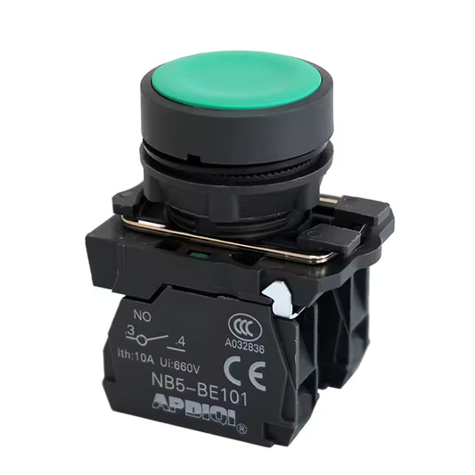 Pulsador industrial doble polo sin luz NB5-BE101V