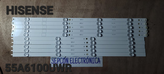 Tira LED para televisión HINSENSE 55" 55A6100UWR