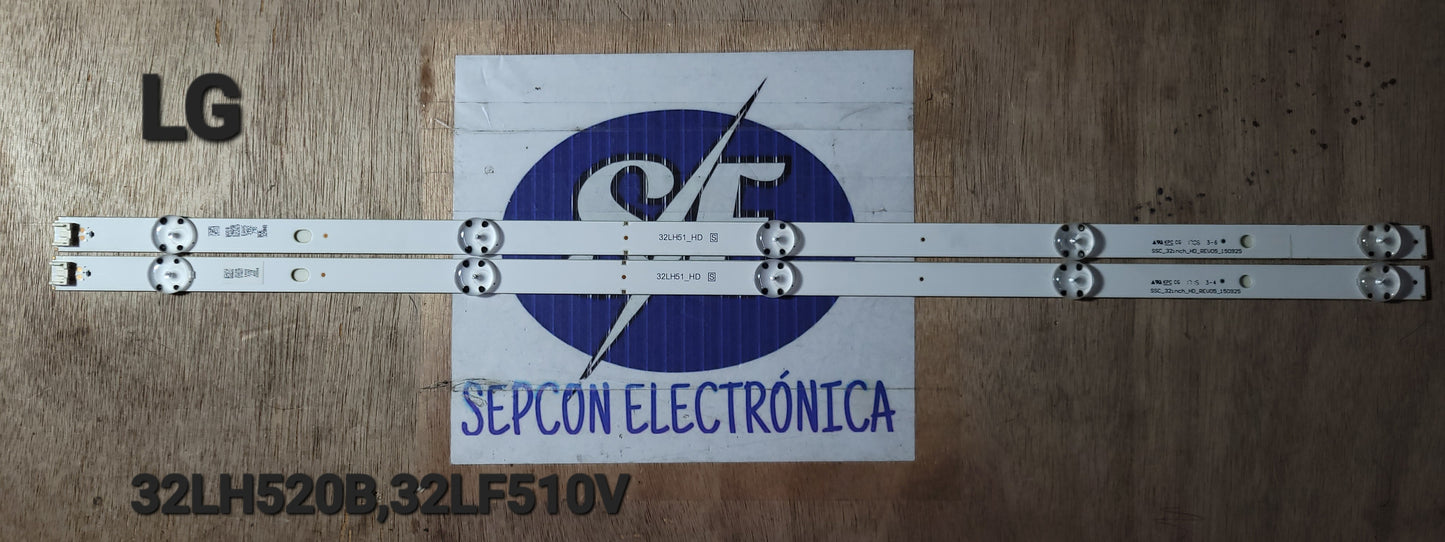 Tira LED para televisión LG 32" 32LH520B 32LF510V