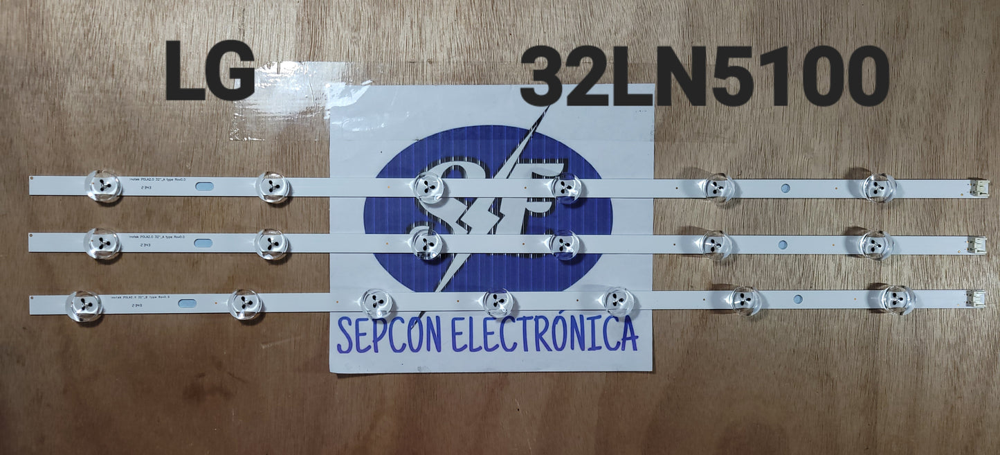 Tira LED para televisión LG  32" 32LN5100, 32LN5400,  32LN545B, 32LN5180 32LN550, 32LN5400  2X6 1X7