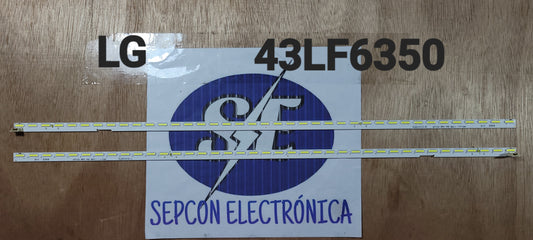 Tira LED para televisión LG 43" UN43LF6350, 43LF5700, 43UF6750, 43UF6800