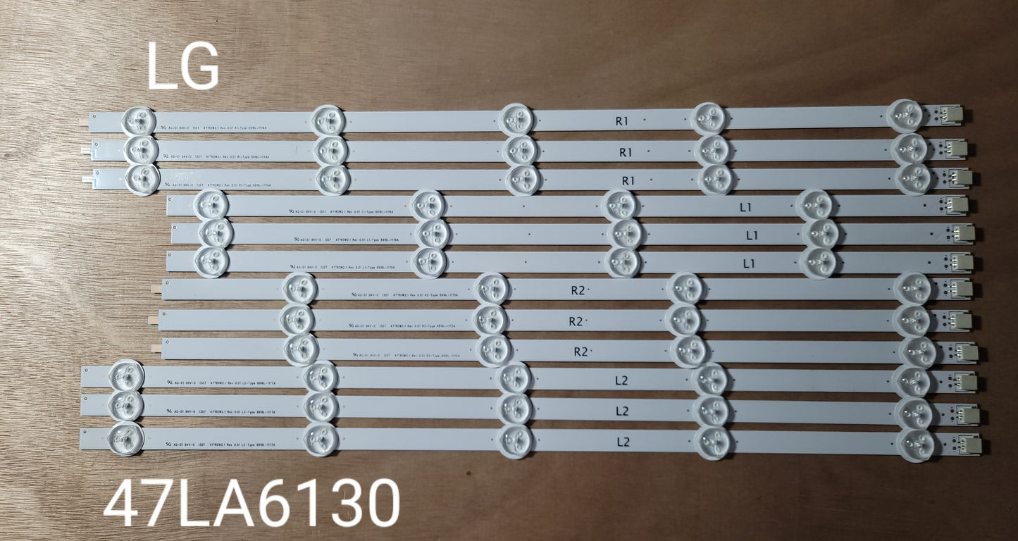 Tira LED para televisión LG 47" 47LA6130, 47LA620, 47LA6208 47LN5790 47LN570, 47LN5708, 47LA5200, 47LA6200