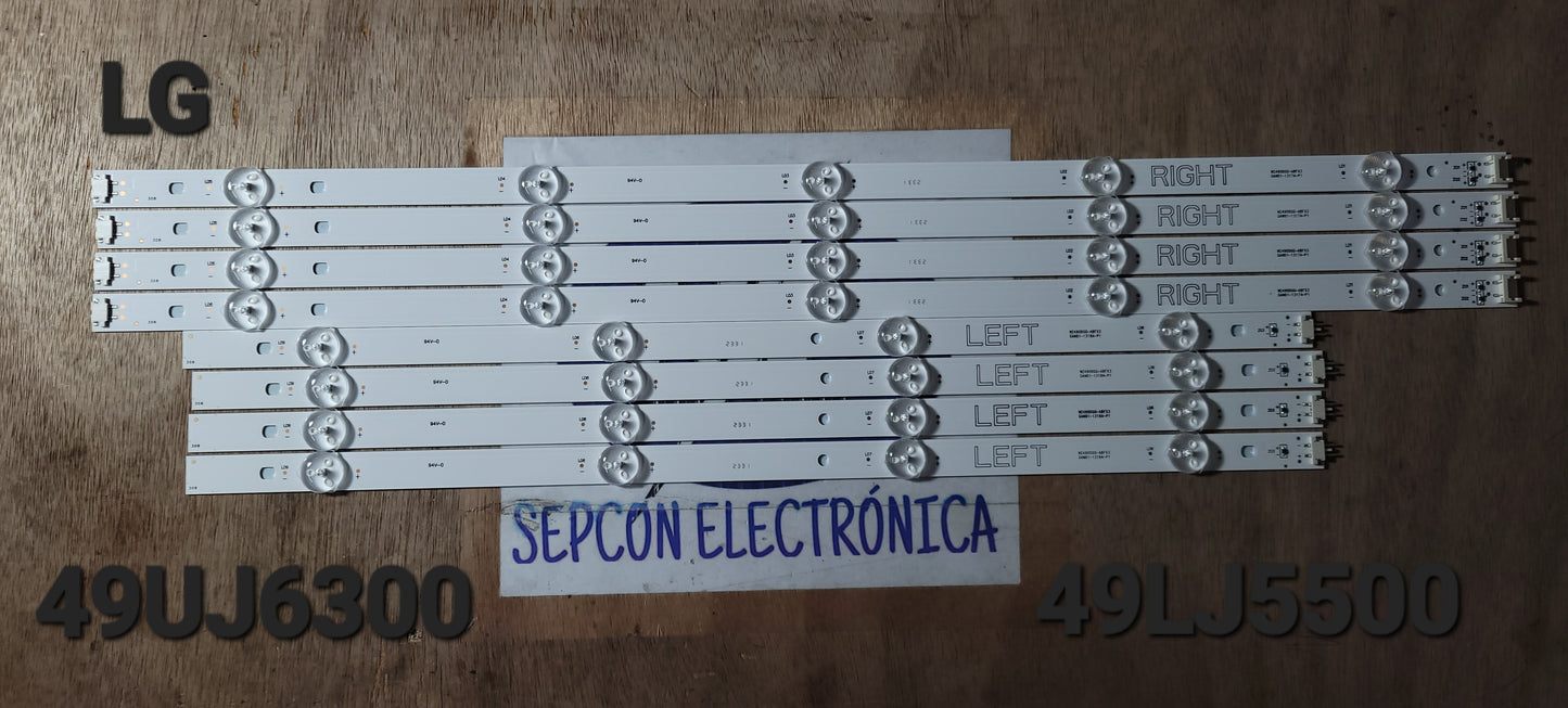 Tira LED para televisión LG 49" 49UJ6300,49LJ5500